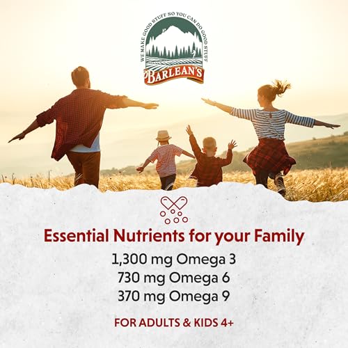 Barlean&#39;s Total Omega 3 Fish Oil Liquid Supplement, Orange Crème Flavored with Borage and Flaxseed Oils, 2,400 mg of Omegas 3 6 9 EPA and DHA Plus GLA, 16 oz