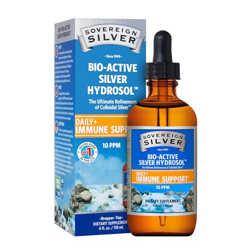 Immune Support - Colloidal Silver Mineral Supplement – Liquid Bio-Active Silver Hydrosol - 10ppm - 4oz (118mL) Dropper