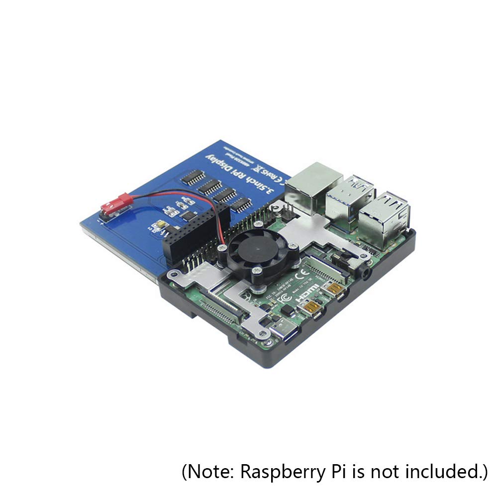 3.5 inch TFT Touch Screen Module 320x480 Resolution LCD Display Compatible with Raspberry Pi 4B/3B/3B+ with Touch Pen ABS Case and Cooling Fan Compatible with Raspberry Pi 4B