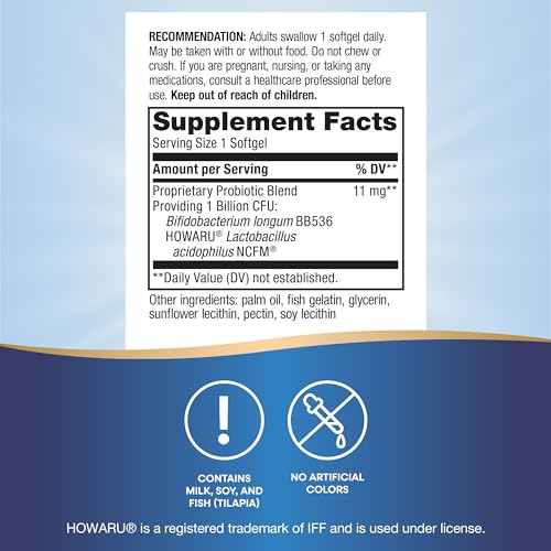 Nature&#39;s Way Acidophilus Probiotic Pearls, Supports Digestive Balance and Gut Health*, Protects Against Occasional Constipation and Bloating*, 1 Billion Live Cultures, 90 Softgels (Packaging May Vary)