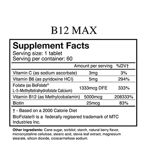Wellgenix Bio-Available Sublingual B12 Max - Formulated