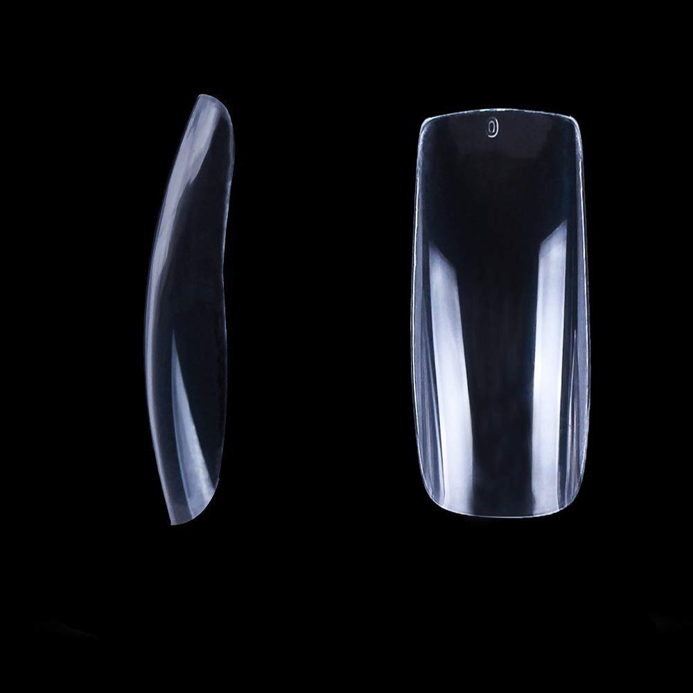 Beauty Full Patch: False Nails, Siusio 500 Pcs Clear False Acrylic Medium Square Transparent Nail Tips with 10 Sizes(Full Cover)