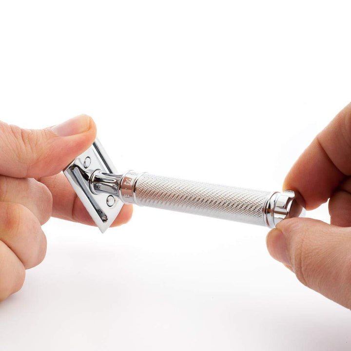 TRADITIONAL Twist Safety Razor (Closed Comb) | Perfect for Everyday Use | Barbershop Quality Close Smooth Shave | Luxury Razor for Men