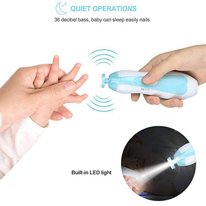 Baby Nail File Baby Nail Clipper for Infant Toddler Kids or Adults Baby Nail File Electric with LED.