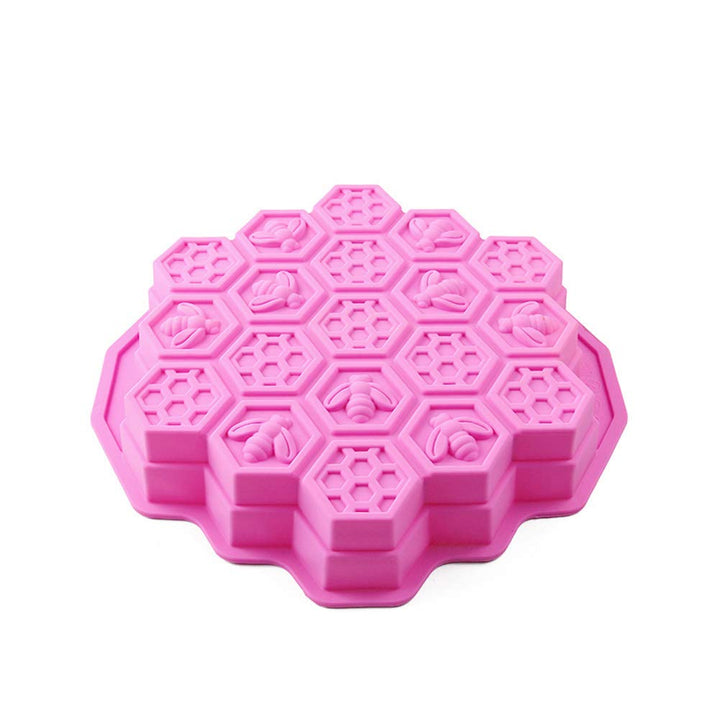 Bee Honeycomb Silicone Soap Mold Baking Cake Mold 19-Hole Dessert Cake Pan Mold