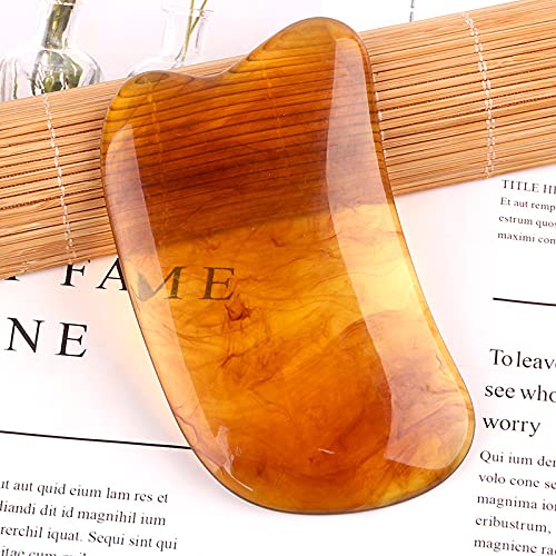 Becommend Gua Sha Massage Facial Tools, Resin Amber Gua
