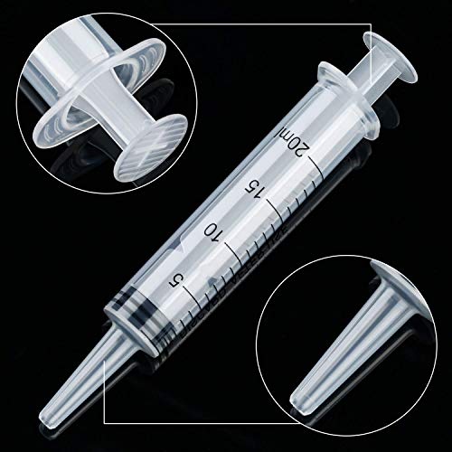 Large Plastic Syringe with Tube 60ml Syringe 20ml Syringe with 13inch Tubing for Scientific Labs, Measuring, Watering, Refilling, Filtration, Feeding Pets, Oil or Glue Applicator, 4pcs