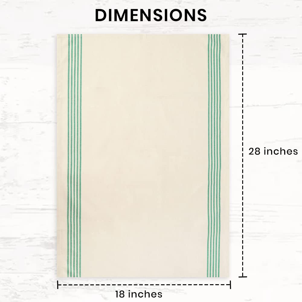 Set of 6 Kitchen Dish Towels, 100% Cotton Kitchen Towels, with Hanging Loop, Dishcloth Sets for Washing &amp; Drying Dishes, Tea Towels &amp; Hand Towels 18x28, French Stripe, Assorted