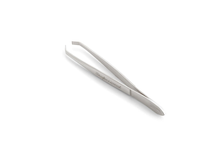 Stainless Steel Professional Slanted Tweezers, Best for Eyebrows Extensions, Facial Hair, Made in Germany