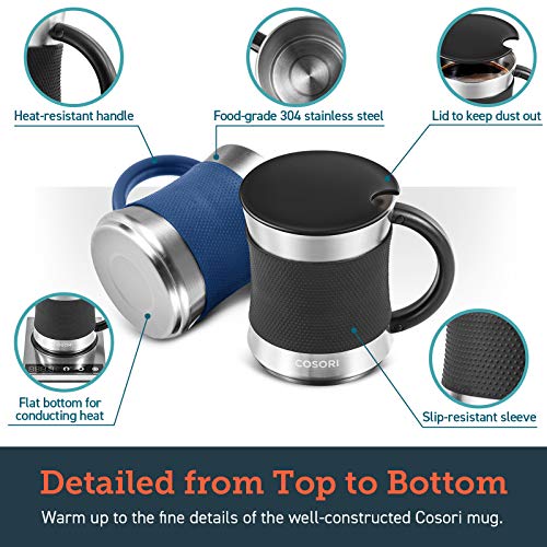 COSORI Coffee Mug with Lids Set of 2, Stainless Steel C