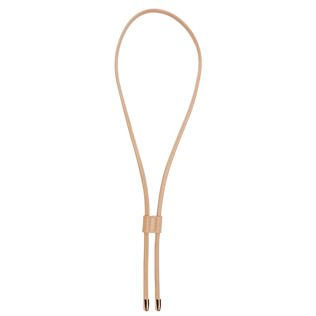 PU Leather Drawstring Pull String Purse Strap, 35.4 Inch Detachable Leather Bucket Bag Strap Leather Slide String Keeper Drawstring Bunches Pocket Accessories for Shoulder Bags, Burlywood