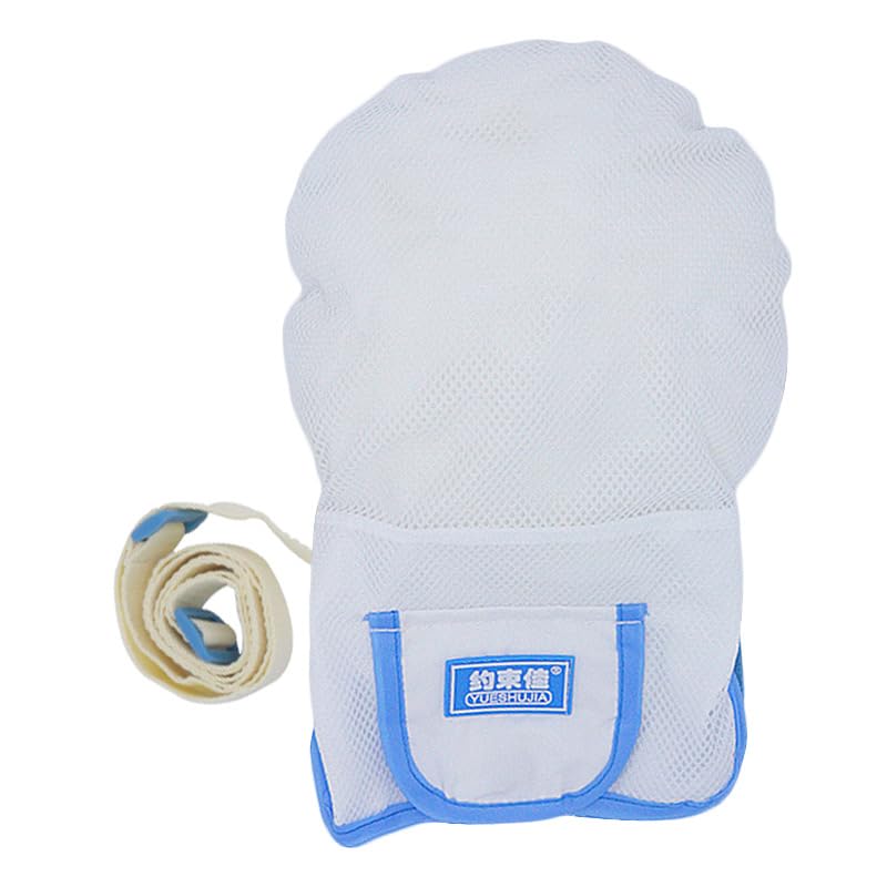 Medical Hand Restraints Safety Mitts Glove for Dementia Elderly and Patients, Fingers Separated Design with Breathable Mesh and Thick Sponge Filling to Keep Comfort and Prevent Scratching(1pcs)