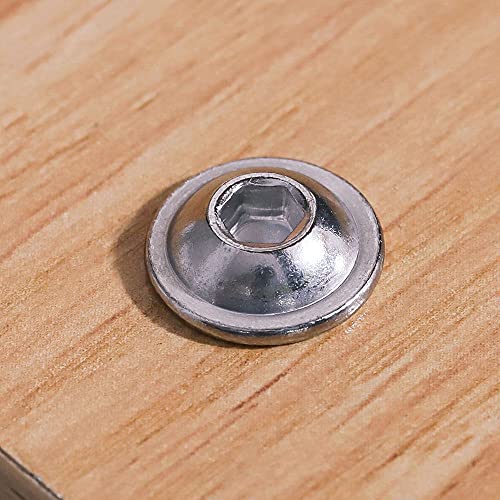 Glvaner (50 Sets) M4-0.7 x 10mm Flanged Washer Button Head Socket Cap Screws & Hex Nuts & Flat Washers, 18/8 Stainless Steel 304, Fully Threaded, Machine Coarse Thread, No Coating, Plain Finish