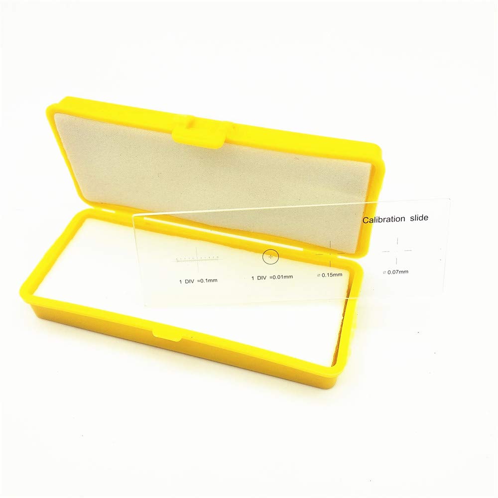 Microscope Stage Micrometer Calibration Slide with 4-Scales and 0.01mm Multifunctional Reticle Calibrating Ruler