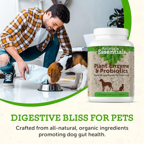 Plant Enzyme &amp; Probiotics - Digestive Enzymes for Dogs &amp; Cats, Probiotics, Digestive Supplement, Veterinarian Recommended - 10.6 Oz