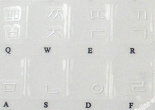 Korean Keyboard Stickers Transparent Background White Lettering for Laptops Pc Any Computer Desktop