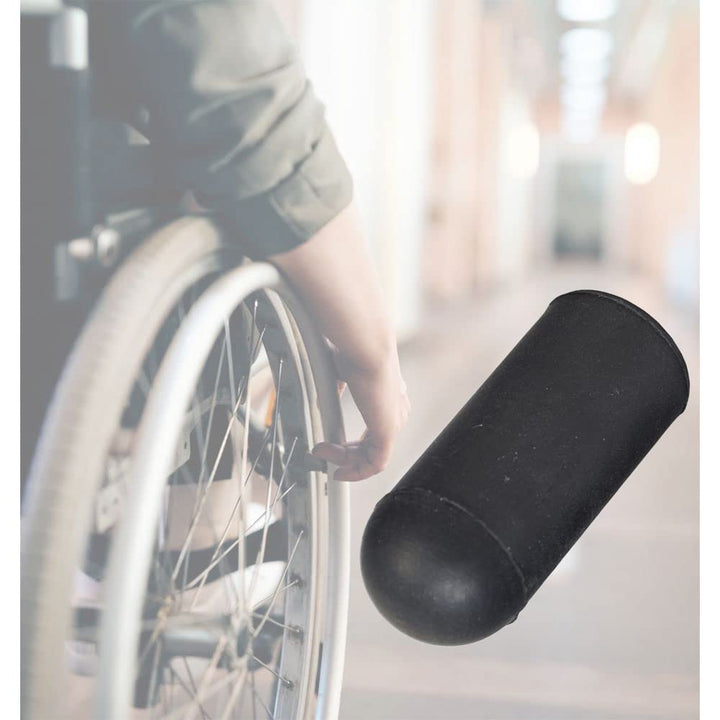 AlveyTech Black Rubber Tips for 5/8 Flat Invacare Style