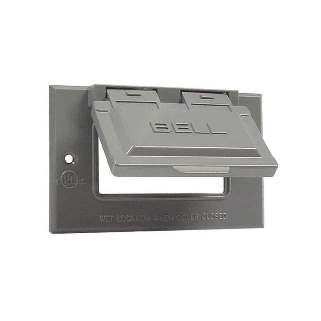 5101-0 Raco 1-Hole Weatherproof Device Cover, L W X 3/4 In T, Gray, 4-9/16 X 2-13/16, Grey