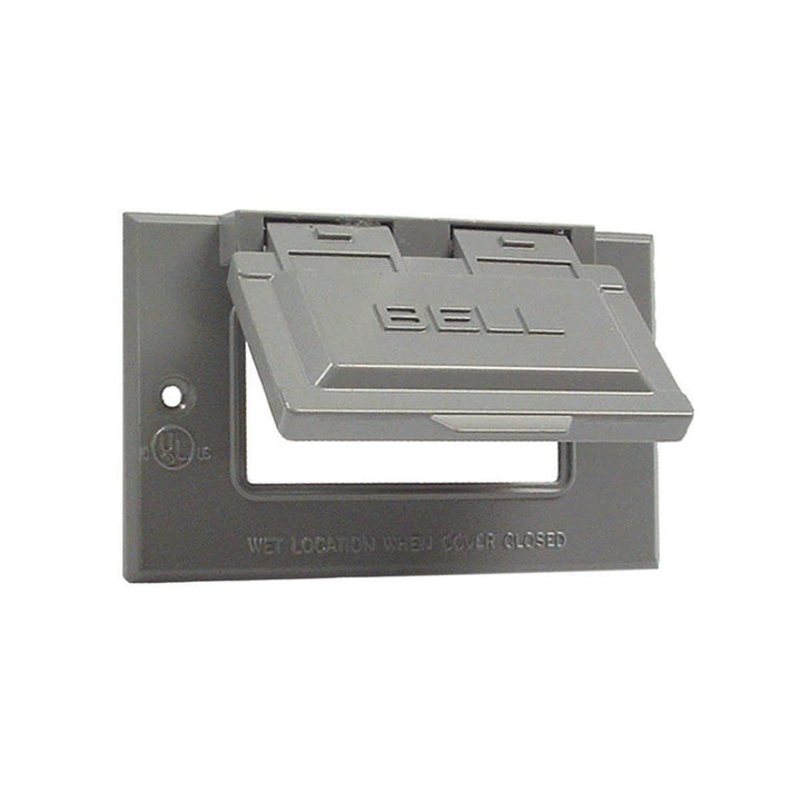 5101-0 Raco 1-Hole Weatherproof Device Cover, L W X 3/4 In T, Gray, 4-9/16 X 2-13/16, Grey