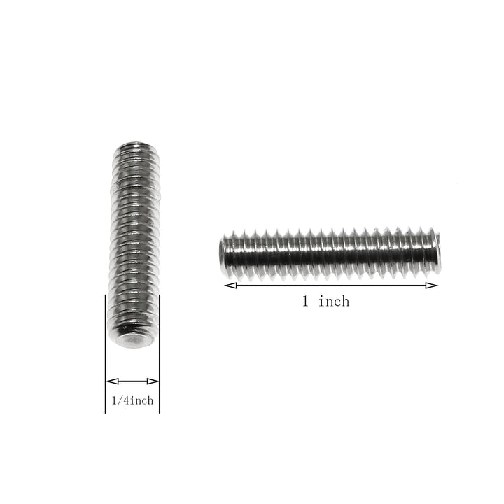 10pcs 304 Stainless Steel Allen Head Hex Hexagon Socket Flat Point Set Screw End Grub Headless Bolt 1/4-20 x 1 with Hex Drive Wrench