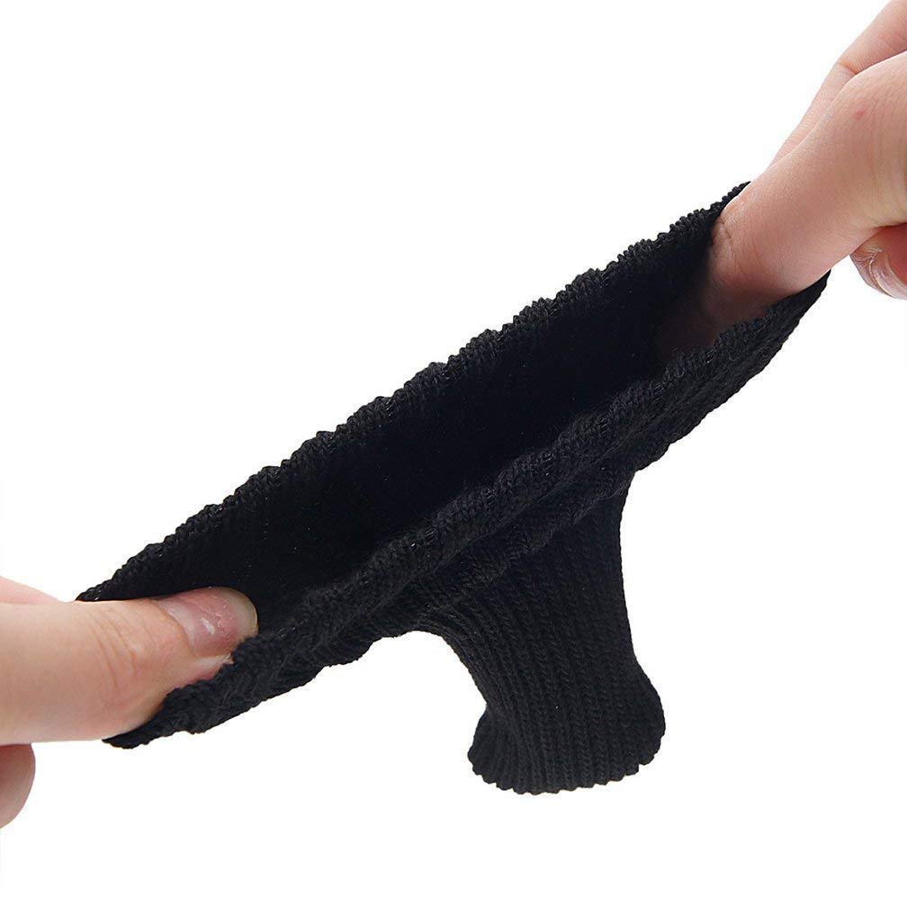 8pcs Black Color Knitting Wool Furniture Socks/Chair Leg Floor Protector (Black)