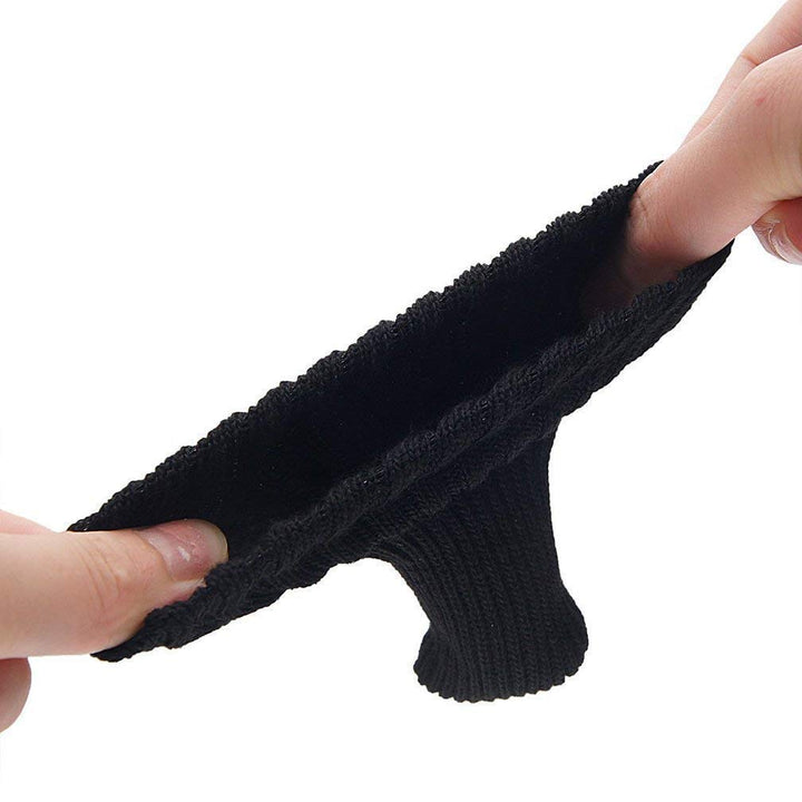 8pcs Black Color Knitting Wool Furniture Socks/Chair Leg Floor Protector (Black)