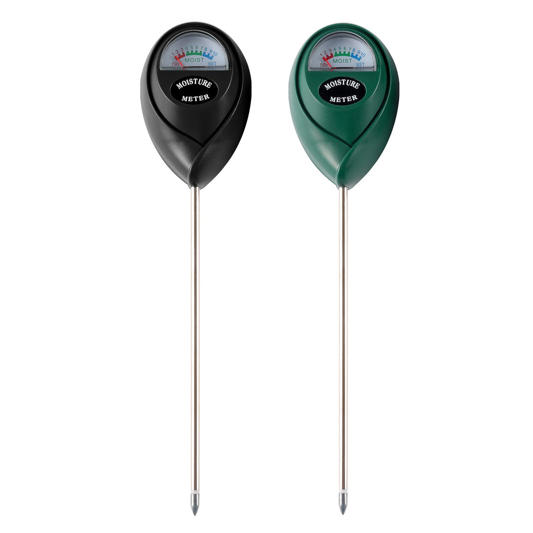 2 Packs Soil Moisture Meter, Plant Water Meter for House Plants, Soil Tester Test Kit Soil for Garden Lawn Farm Indoor &amp; Outdoor Use, No Battery Required (Black &amp; Green)