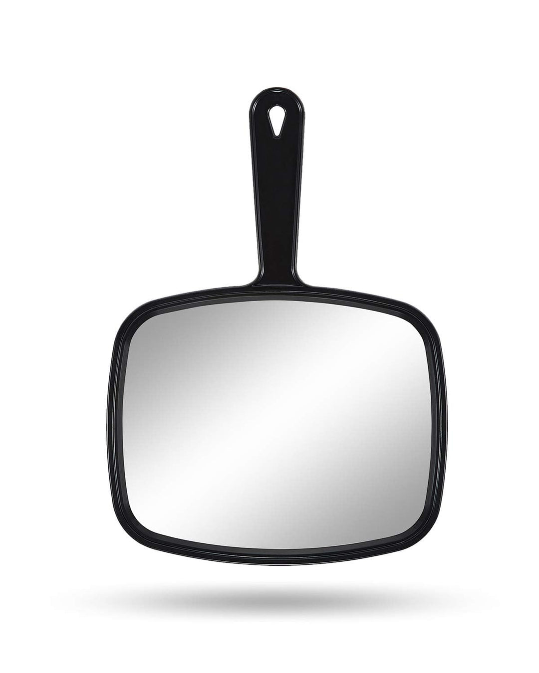 Hand Mirror Salon Barber Hairdressing Handheld Mirror with Handle(Square Black 7.4 x 10.3 inches)
