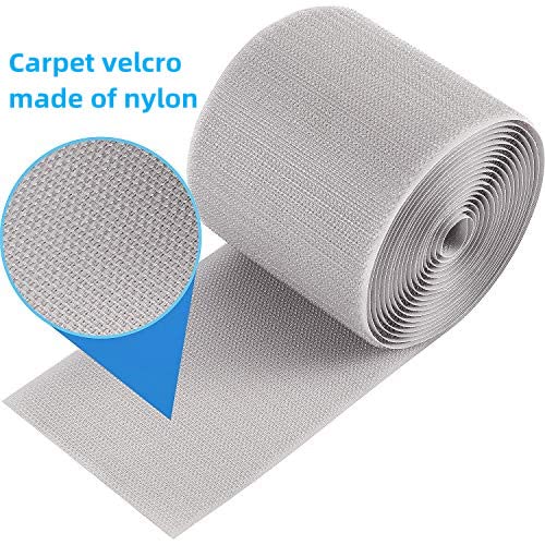 2 Pcs Cable Floor Strip Cord Cover Cable Protector Carpet Management, Hold Cords in Place, Keep Cables Organized, Protect Cords and Prevent a Trip Hazard, 3 Inch x 10 Feet (Gray)