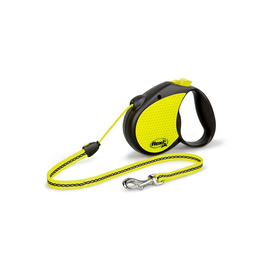Neon Retractable Dog Leash (Cord) 16 ft, Medium, Black/Neon (PN2.266.S NEO.15)