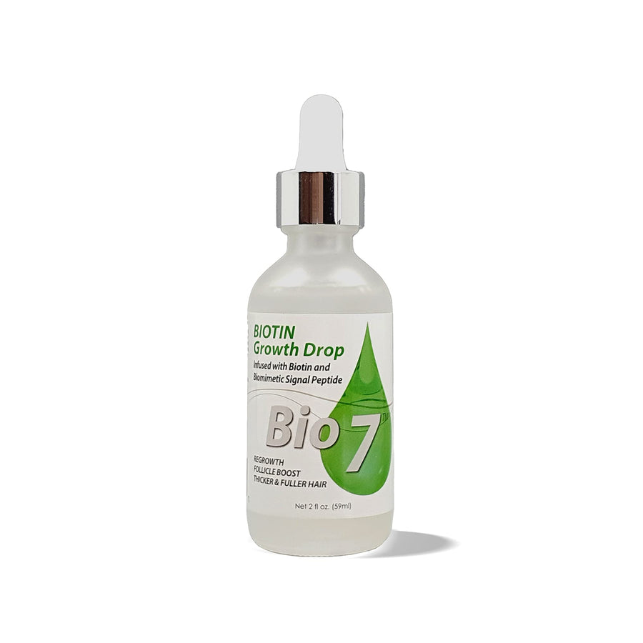 BIO7 BIOTIN GROWTH DROP INFUSED BIOMIMETIC SIGNAL PEPTIDE – 2 Fl Oz – Improve the Appearance of Hair Loss By Looking Visibly Longer, Thicker, Boost Follicle Growth –