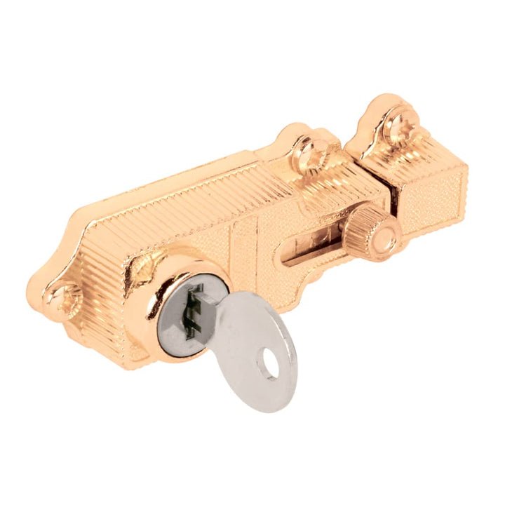 Prime-Line U 9885 Brass Plated Keyed Deadbolt Lock, single pack