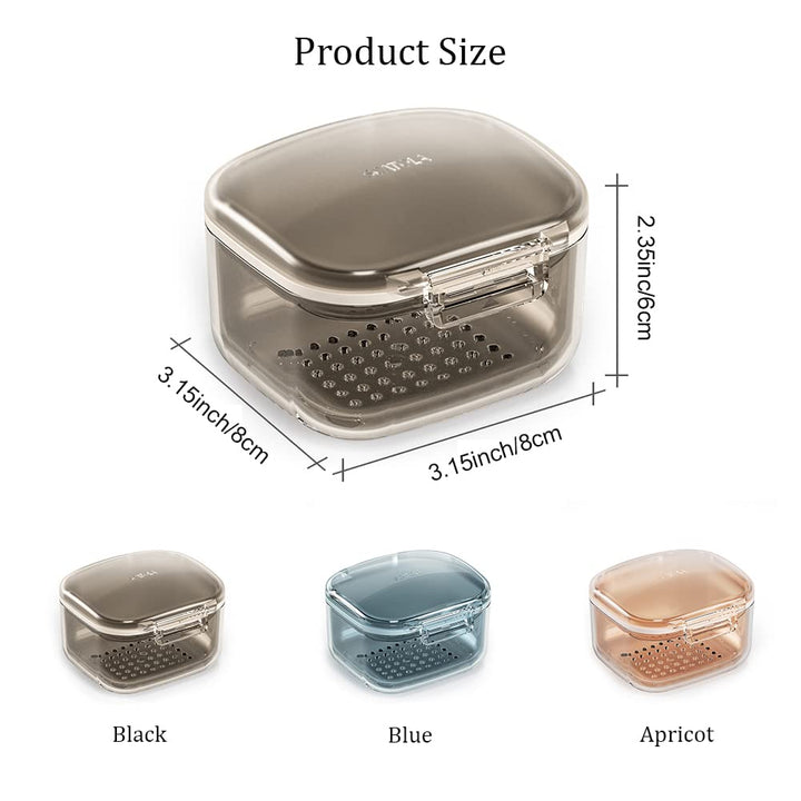 Denture Case, Retainer Case, Denture Bath Box Cup with 
