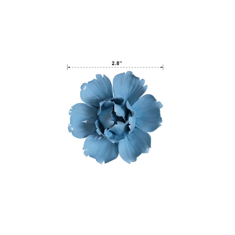 Ceramic Decorative Flowers 3D Wall Hanging Decor Blue Peony 2.8