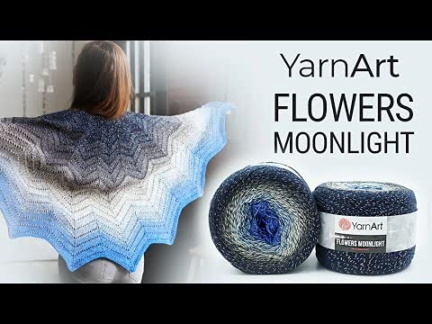 YarnArt Flowers Moonlight Glitter Cotton Yarn, Soft, Ra