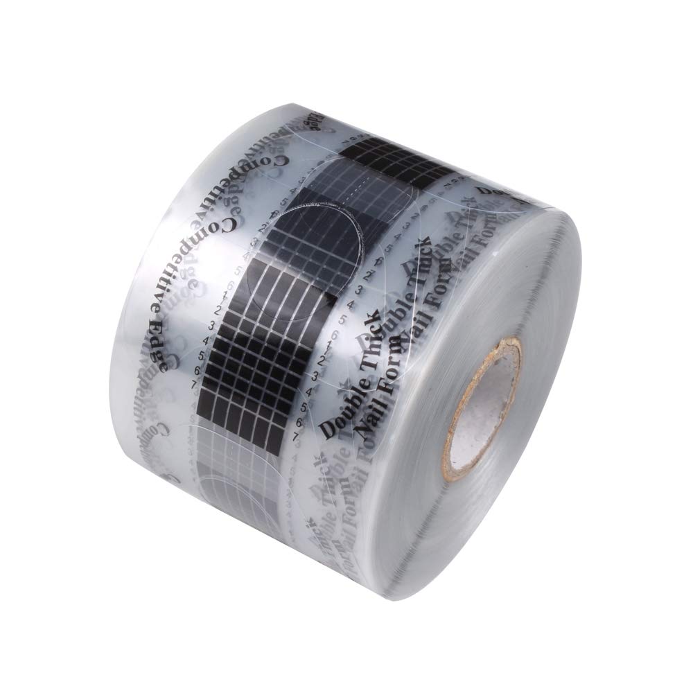 500 Pcs/Roll Nail Form Stickers Black Clear Nail Art Guide Form Acrylic UV Gel Tips Extension
