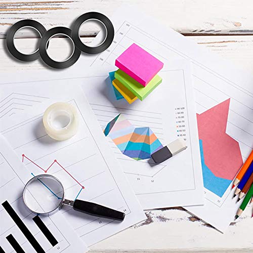 4 Rolls 1/8” Whiteboard Tape, Graphic Tape Pinstripe Tape Dry Erase Board Tape Adhesive Graphic Art Tape Grid Marking Tape, 216 Feet Long per Roll (Black)