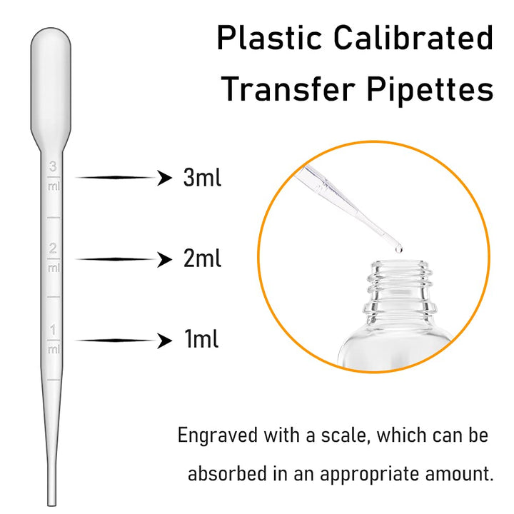 Glass Bottle with Dropper, 4 oz Clear Golden Cap Eye Dropper Bottle for Essential Oils with Labels and Funnel, 2 Pcs Empty Tincture Bottles with Unbreakable Plastic Eye Dropper with Measurements
