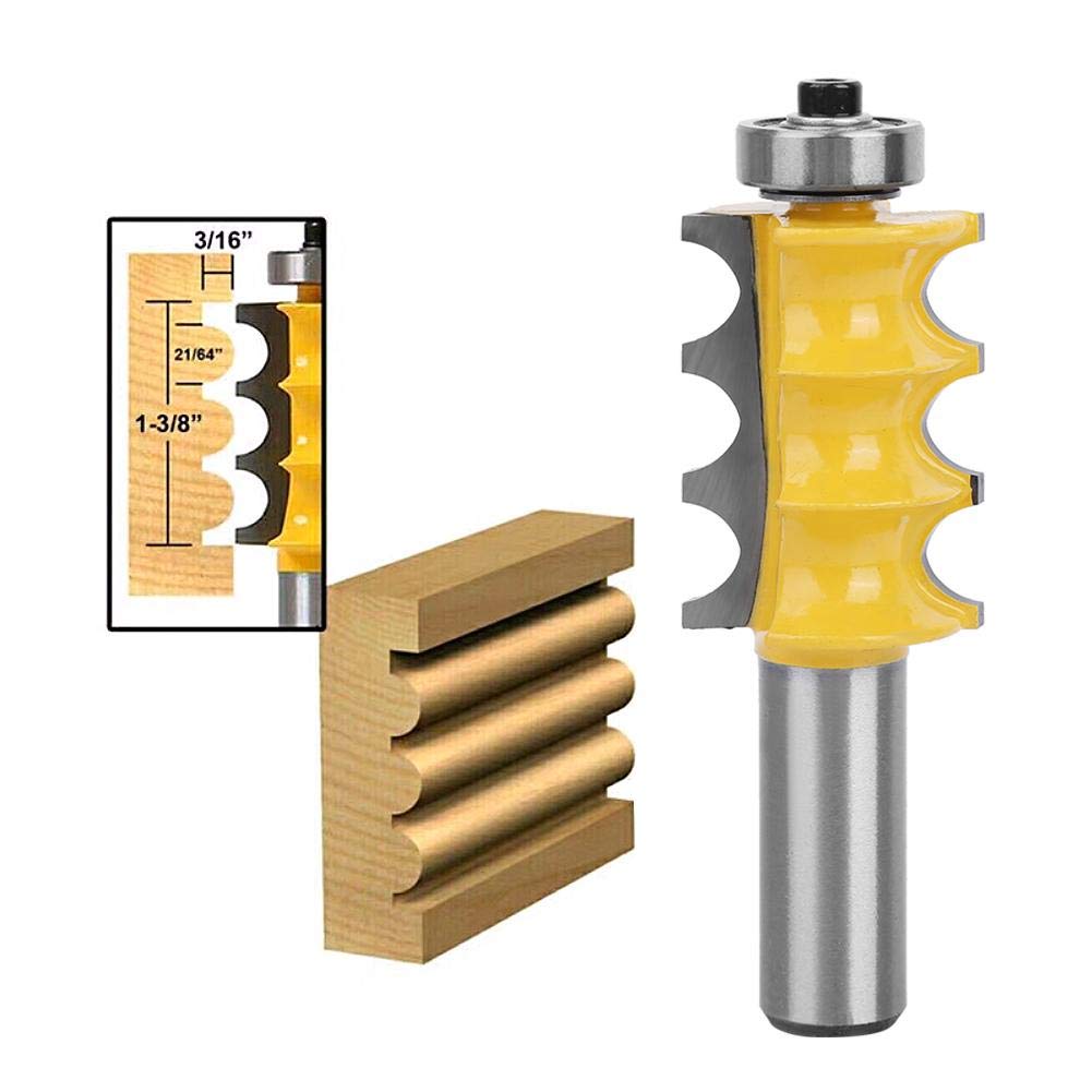 3/16-Inch Radius Triple Bead Trim Molding Router Bit 1/2 Shank Woodworking Milling Cutter Tool