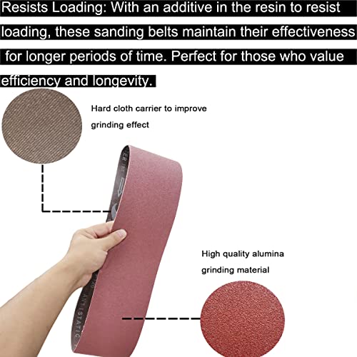 M-jump 12 PCS 4 x 36 inch Aluminum Oxide Sanding Belt K