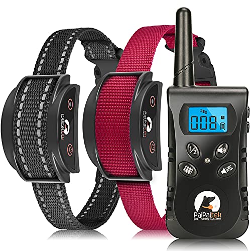 Vibrating Dog Collar, No Shock Dog Training Collar 2 Dogs, Deaf Dog Collars w/2 Receivers, Rechargeable & Waterproof, Up to 1600Ft Remote Range