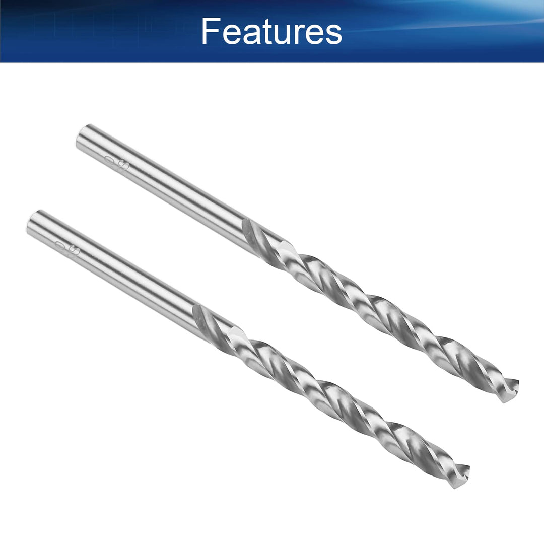 5pcs Twist Drill Bit, 5mm HSS-6542 Straight Shank Drill Bit- 135° Tip, for Metal, Steel, Wood, Plastic, Copper, Aluminum Alloy, Stainless Steel Silver