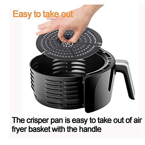 Air Fryer Replacement Grill Pan, Air Fryers For Power Gowise 3.7QT Air Fryers, Crisper Plate, Air fryer Accessories, Non-Stick Fry Pan, Dishwasher Safe Black