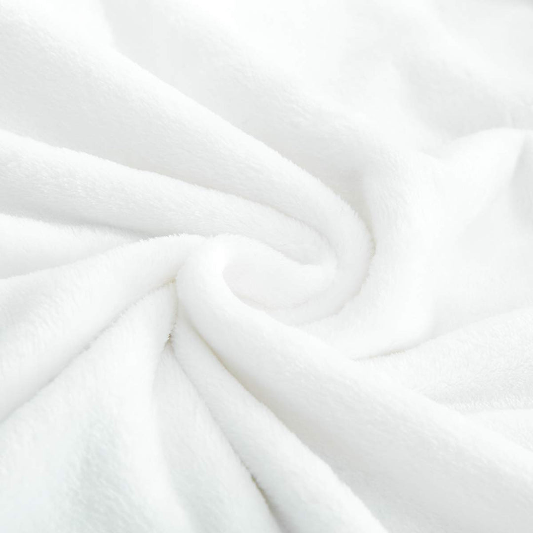 All-Season Ivory White Flannel Fleece Baby Blanket for Girls &amp; Boys - Ultra Soft Plush Thin Kids Toddler Blanket for Crib, Pram Strollers, Sofa, 100% Microfiber Polyester 27x39