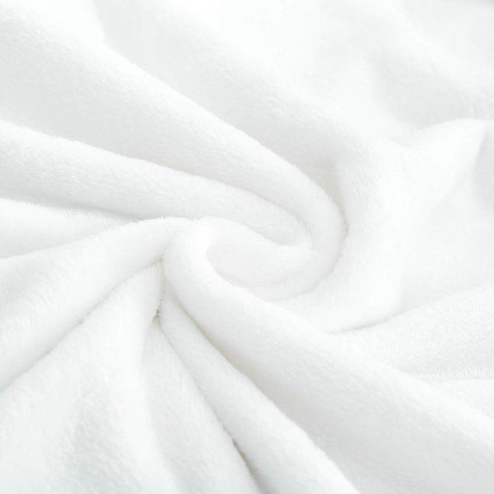 All-Season Ivory White Flannel Fleece Baby Blanket for Girls &amp; Boys - Ultra Soft Plush Thin Kids Toddler Blanket for Crib, Pram Strollers, Sofa, 100% Microfiber Polyester 27x39