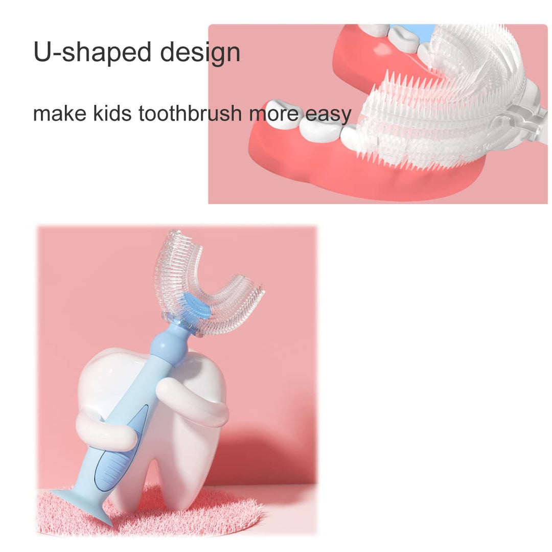 Manual U-Shaped Toothbrushes for Kids 2-12 Years, Upgra
