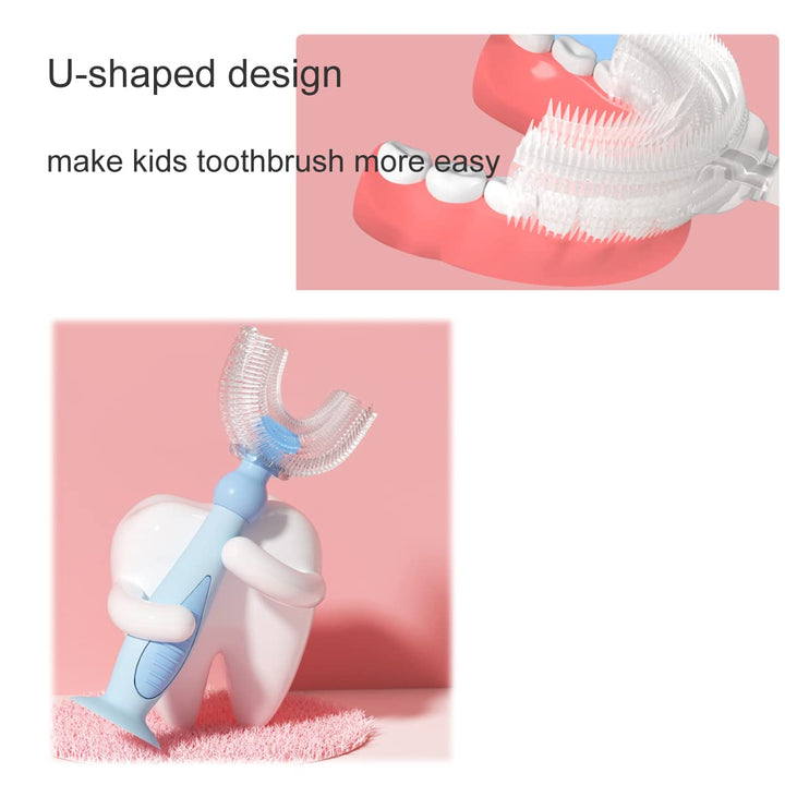 Manual U-Shaped Toothbrushes for Kids 2-12 Years, Upgra