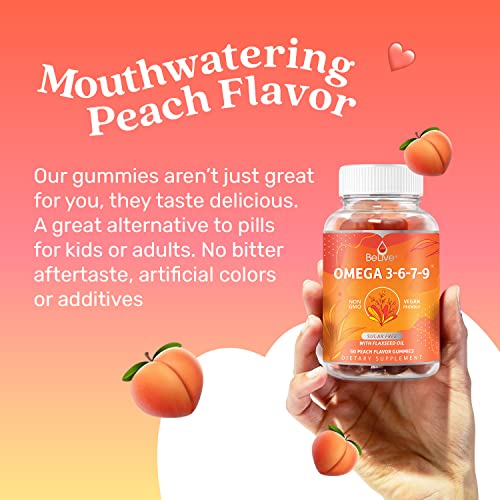 Organic Omega 3 Gummies with Omegas 6, 7, 9, DHA &a