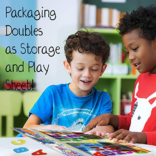 ABC &amp; 123 Gel Window Clings for Kids -Letters and Numbers Window Stickers for Toddlers, Gel Clings Window Decals Kids Jelly Reusable Sticker - Classroom Car Plane Airplane Activities (Jesplay USA)