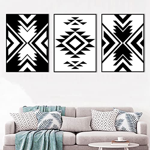 PUYIQARE Aztec Canvas Wall Art Black and White Aztec Po